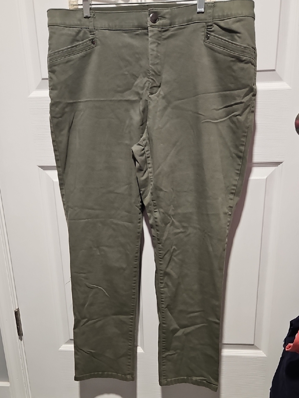 CJ Banks Olive Green Slim Straight Chinos